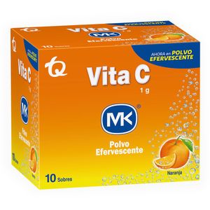 Suplemento vitamínico VITAMINA C MK efervescente sobres sabor naranja (10 und)